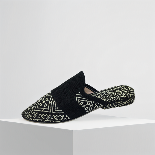 Handmade Moroccan Women’s Babouche– Royal Black Limited Edition | Luxury Berber Slippers